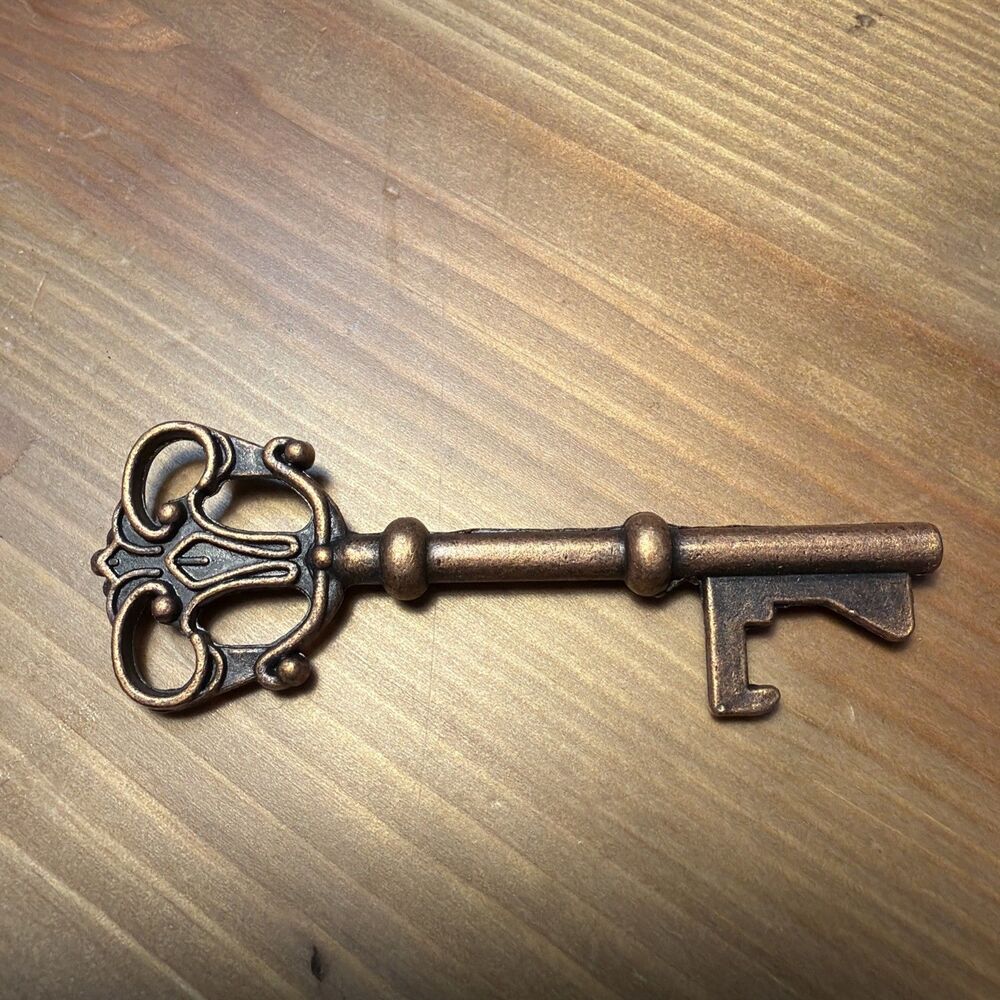 4 Alice In Wonderland 3in Skeleton Keys Copper Bottle Openers/Party Favors